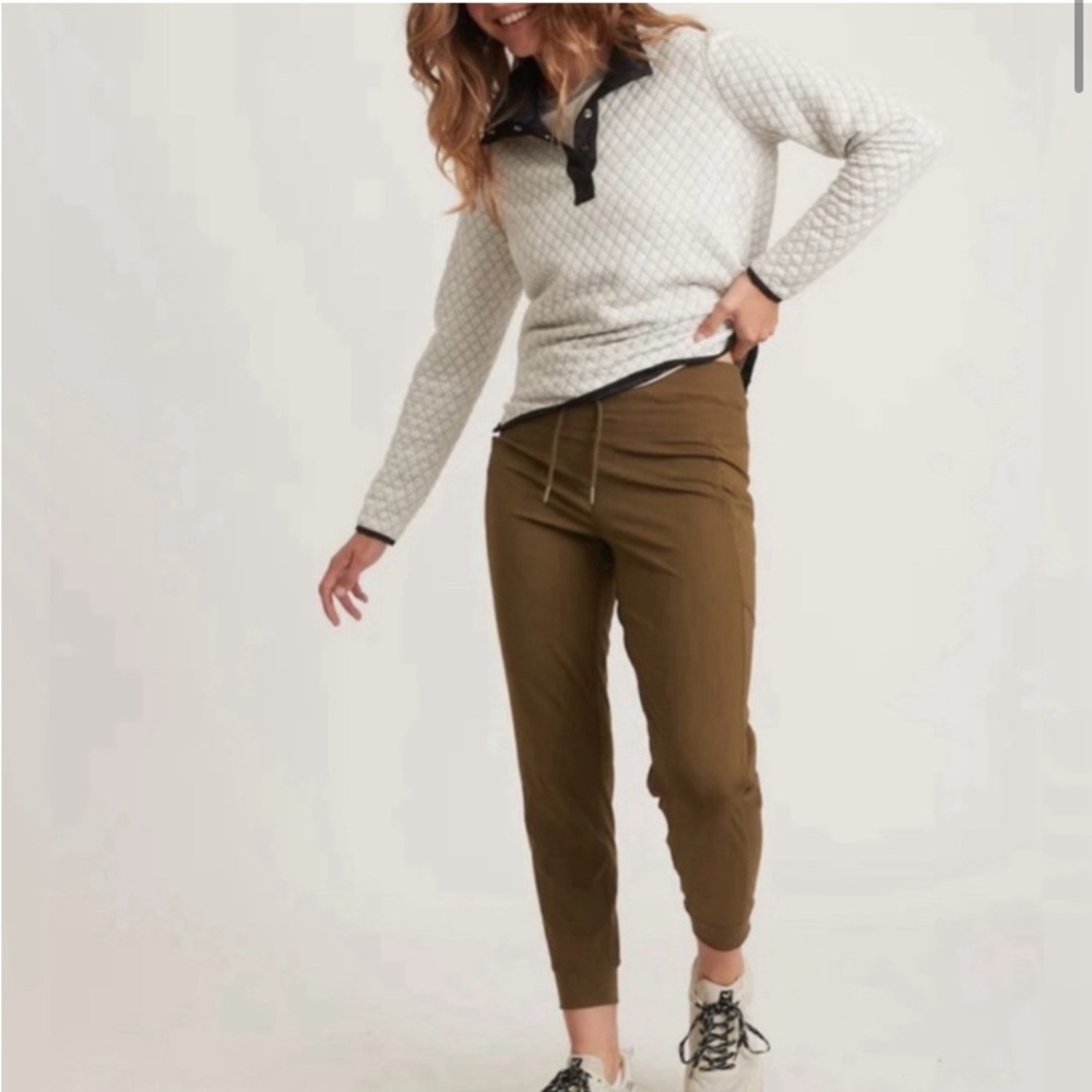 Marine Layer Slim Sport Jogger in Olive Size M